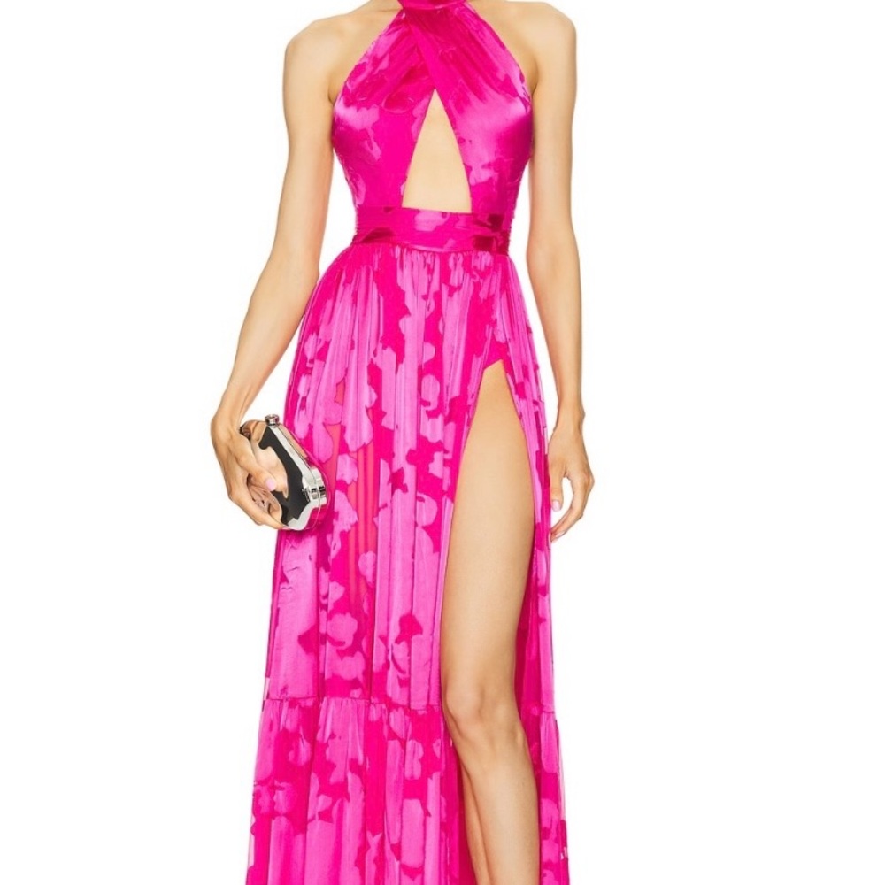 Michael Costello pink Halter Dress